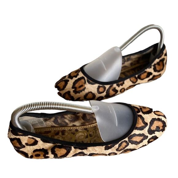 Sam Edelman Fritz Full Calf Hair Hide Leopard Print Ballet Flats Size 7 - Picture 4 of 9